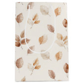 Crème Goud Herfstbladeren Medium Cadeauzakje (Voorkant)