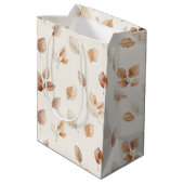 Crème Goud Herfstbladeren Medium Cadeauzakje (Achterkant Gekanteld)