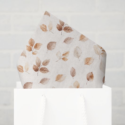 Crème Goud Herfstbladeren Tissuepapier (Cadeauzakje)