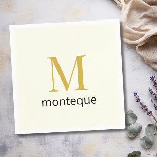 Crème Goud Monogram Met Naam Persoonlijke Luxe Cad Servet