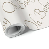 Crème & Goud Oh Baby Jongen Cadeaupapier (Rol Hoek)