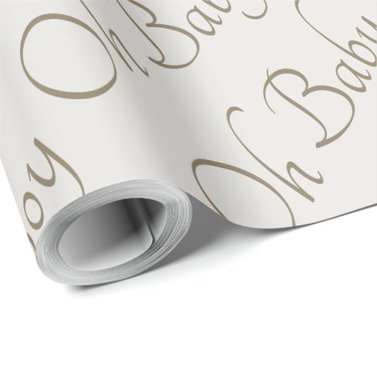 Crème & Goud Oh Baby Jongen Cadeaupapier (Rol Hoek)