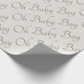 Crème & Goud Oh Baby Jongen Cadeaupapier (Hoek)