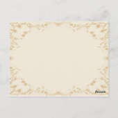 Crème Goud  Pinstripe Bloemen Tafelnummer (Achterkant)