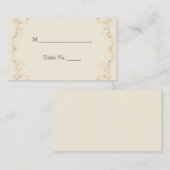 Crème Goud  Pinstripe Trouwplaats Kaarten Plaatskaartje (Voorkant / Achterkant)