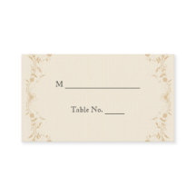 Crème Goud  Pinstripe Trouwplaats Kaarten