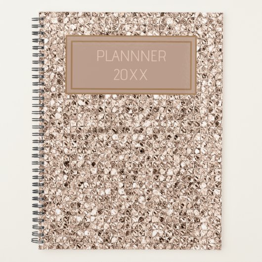 crème goud print minimalistisch  planner (Voorkant)