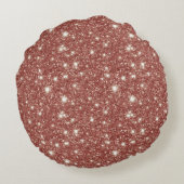 Crème Goud Rode Harten Glitters Rond Kussen (Achterkant)