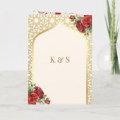 Crème Goud Rode Rozen Alles In Een Sikh Bruiloft (Achterkant)