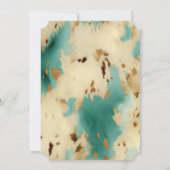 Crème Goud Turquoise Koeienhuid Dier Kaart (Achterkant)