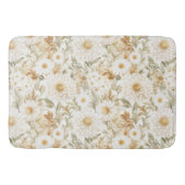 Crème Goud Wit Landelijke Bloemen Badmat (Voorkant)