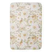 Crème Goud Wit Landelijke Bloemen Badmat (Voorkant Verticaal)