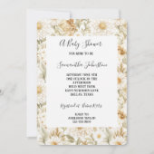 Crème Goud Witte Country Bloemen Kaart (Voorkant)