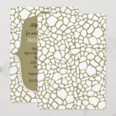 Crème Goud Witte Giraffe Print Baby shower Kaart (Voorkant / Achterkant)