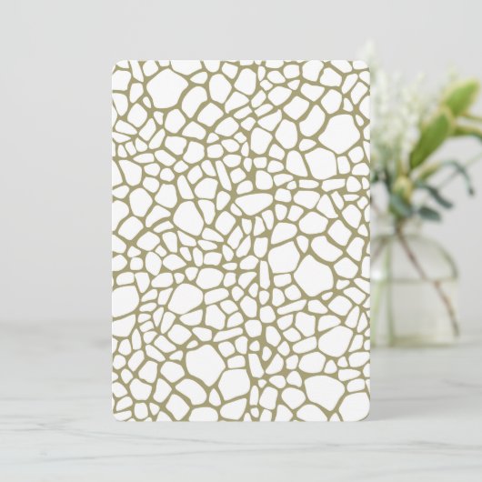 Crème Goud Witte Giraffe Print Baby shower Kaart (Staand voorkant)