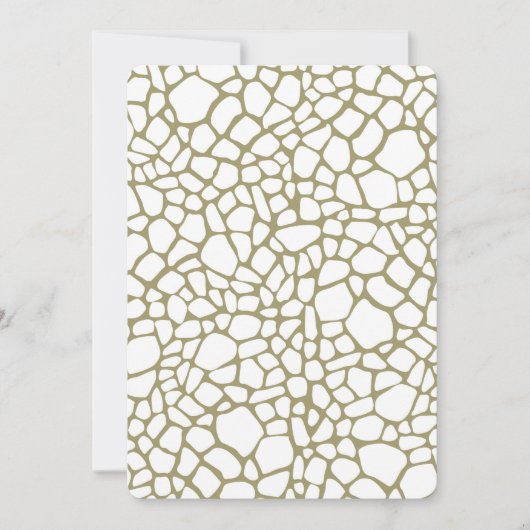 Crème Goud Witte Giraffe Print Baby shower Kaart (Voorkant)