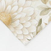 Crème Goud Witte Landbloemen Fleece Deken (Hoek)