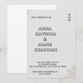 Crème Goud Zwart Minimalistische Elegante Huwelijk Kaart (Voorkant / Achterkant)