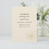 Crème Gouden Bloemige Bruiloft Save The Date (Staand voorkant)