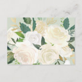 Crème Gouden Bloemrijke Bruiloftsreceptie Informatiekaartje (Achterkant)