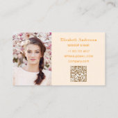 Crème gouden foto qr-code visitekaartje (Achterkant)