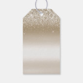 Crème Gouden Glans Glitter Bruiloft Feest Cadeaulabel (Achterkant)