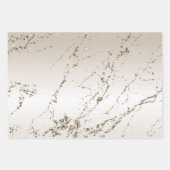 Crème Gouden Glans Glitter Bruiloftsfeest Inpakpapier Vel (Voorkant 3)