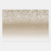 Crème Gouden Glans Glitter Bruiloftsfeest Inpakpapier Vel (Voorkant)