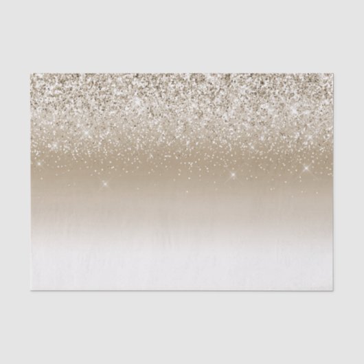 Crème Gouden Glans Glitter Bruiloftsfeest Tissuepapier (Voorkant)
