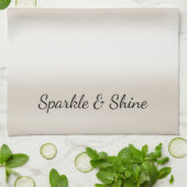 Crème Gouden Glans Glitter Bruiloftsshower Theedoek (Gevouwen)