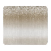 Crème Gouden Glitters Bruiloft Feest Snijplank (Voorkant)