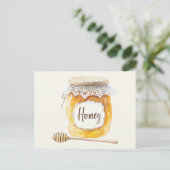 Crème Gouden Honingpot Voeding Briefkaart (Staand voorkant)
