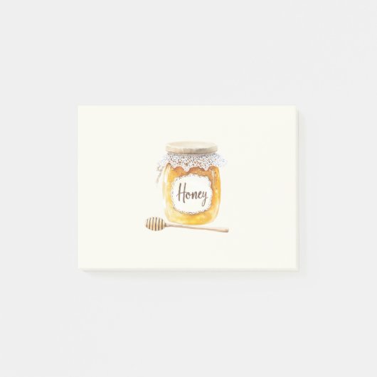 Crème Gouden Honingpot Voeding Keuken Post-it® Notes (Voorkant)