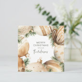 Crème & Gouden Kerstboom Ornamenten Kaart (Staand voorkant)