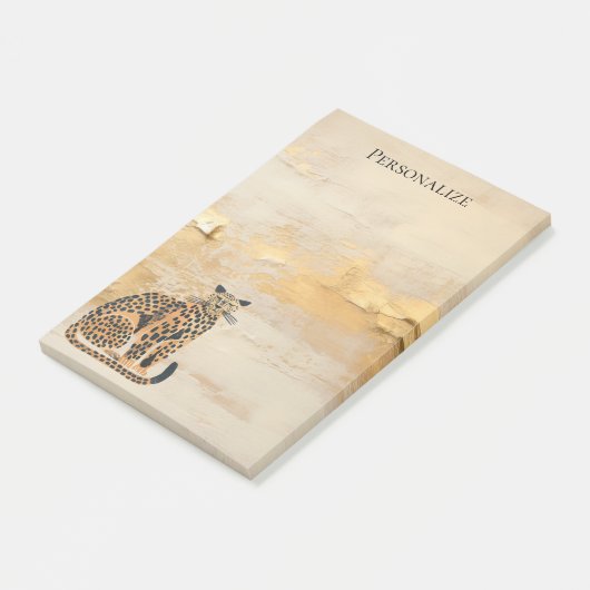 Crème Gouden Luipaard Dier  Post-it® Notes (Schuin)