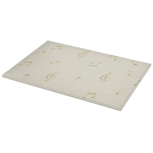 Crème Gouden Muzieknoten Snijplank (Hoek)