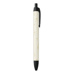 Crème Gouden Muzieknoten Zwarte Inkt Pen
