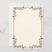 Crème  Gouden Rand Islamitische Moslim Bruiloft Kaart (Achterkant)