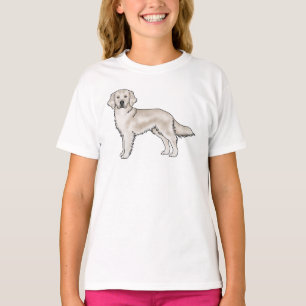 Crème Gouden Retriever Schattige Cartoon Hond Kuns T-shirt