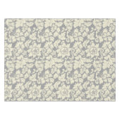Crème & Grijs Bloemen Damasks Tafelkleed (Voorkant (Horizontaal))