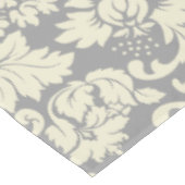 Crème & Grijs Bloemen Damasks Tafelkleed (Gekanteld)