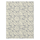 Crème & Grijs Bloemen Damasks Tafelkleed (Voorkant)