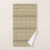 Crème Grijs Bruin Patroon Bad Handdoek (Handdoek)
