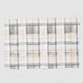 Crème grijs geel plaid strepen golfhanddoek (Horizontaal)