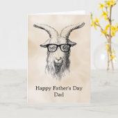 Crème Grijze Hipster Geit  Kaart (Gele Bloem)