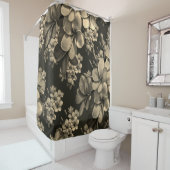 crème grijze zwarte bloem bloesem douchegordijn (In situ)