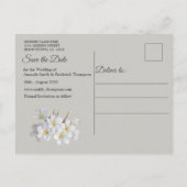 Crème, Groen, Blauw Zijde & Ivoren Parels Bewaar d Aankondigingskaart (Achterkant)