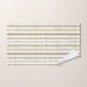 Crème Groen Bruine Strepen Bad Handdoek (Handdoek)