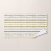 Crème Groen Bruine Strepen Bad Handdoek (Handdoek)