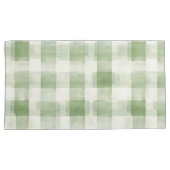 Crème Groen Geruit Kussensloop (Voorkant-Rechts)